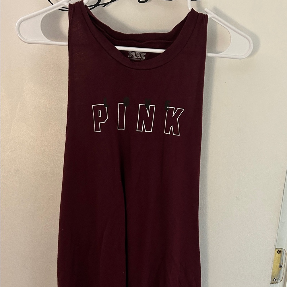 PINK Victoria Secret Maroon Tank Top
